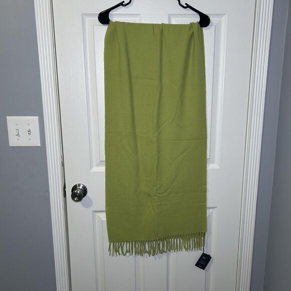 Manifattura Almar Accessories - Manifattura Almar Scarf Women's One Size Green Lambswool Fringe Made Italy